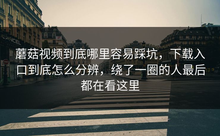 蘑菇视频到底哪里容易踩坑，下载入口到底怎么分辨，绕了一圈的人最后都在看这里