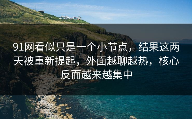 91网看似只是一个小节点，结果这两天被重新提起，外面越聊越热，核心反而越来越集中