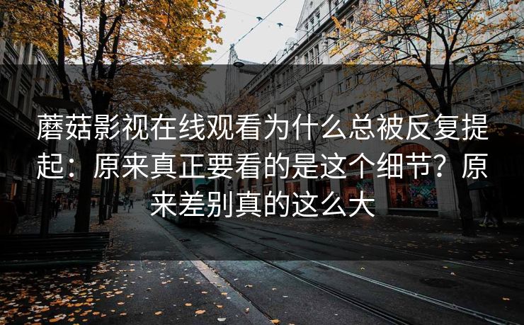 蘑菇影视在线观看为什么总被反复提起：原来真正要看的是这个细节？原来差别真的这么大