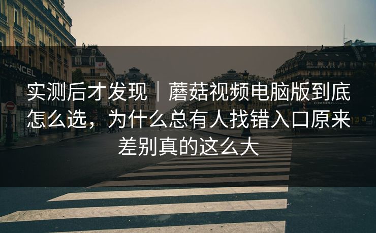 实测后才发现｜蘑菇视频电脑版到底怎么选，为什么总有人找错入口原来差别真的这么大