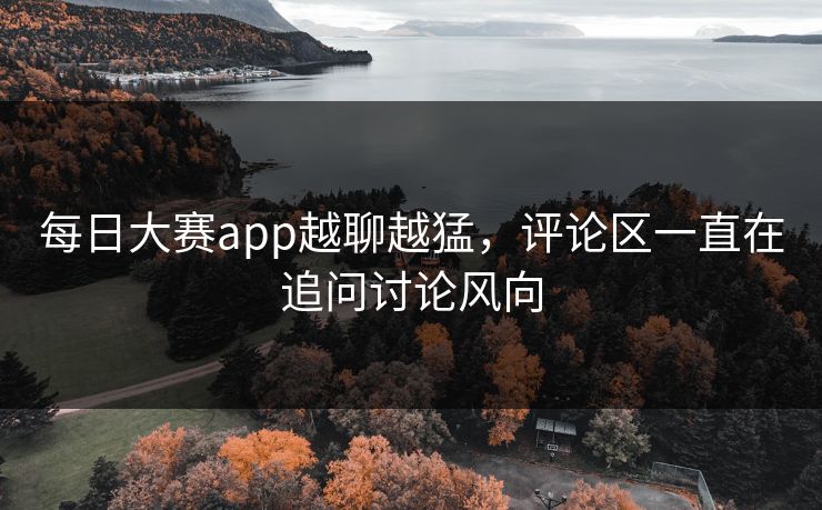 每日大赛app越聊越猛，评论区一直在追问讨论风向